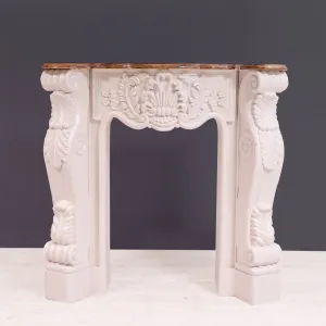 Solid wood fire mantel carved french console table