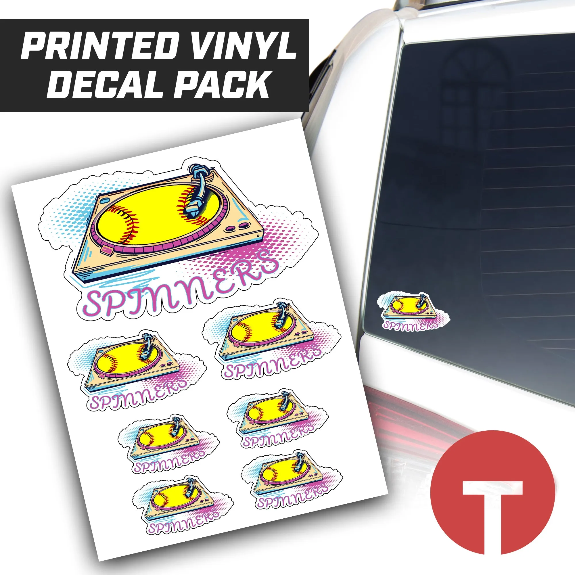 Spinners Softball - Logo Vinyl Decal Pack