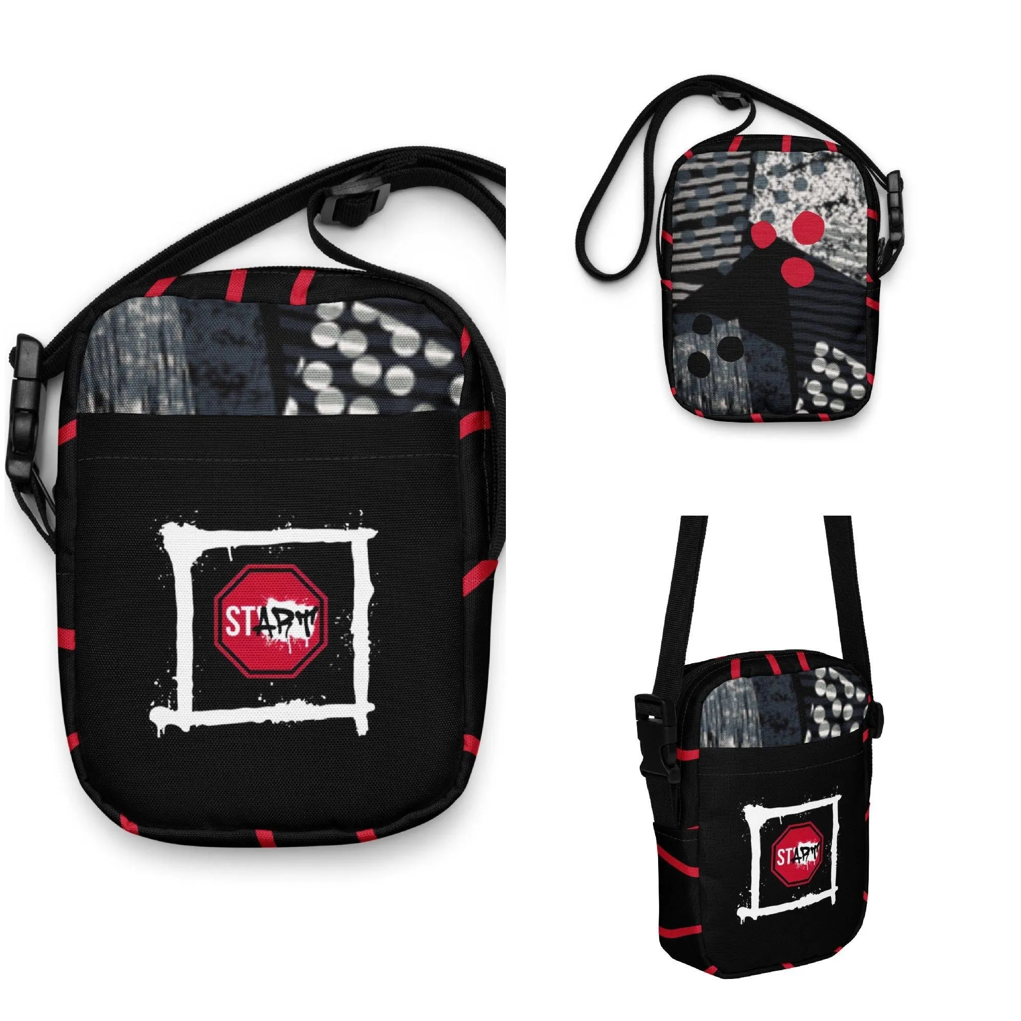 ST Abstract Blast Utility Crossbody Bag | Streetwear Accessory for Active Lifestyle