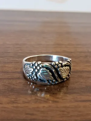 Sterling and Black Hills Gold Ring Size 8.5