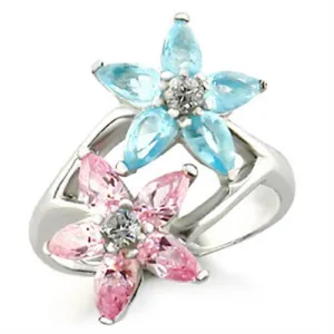 Sterling Silver Ring AAA GRD CZ Multi 49811 for Women Style High