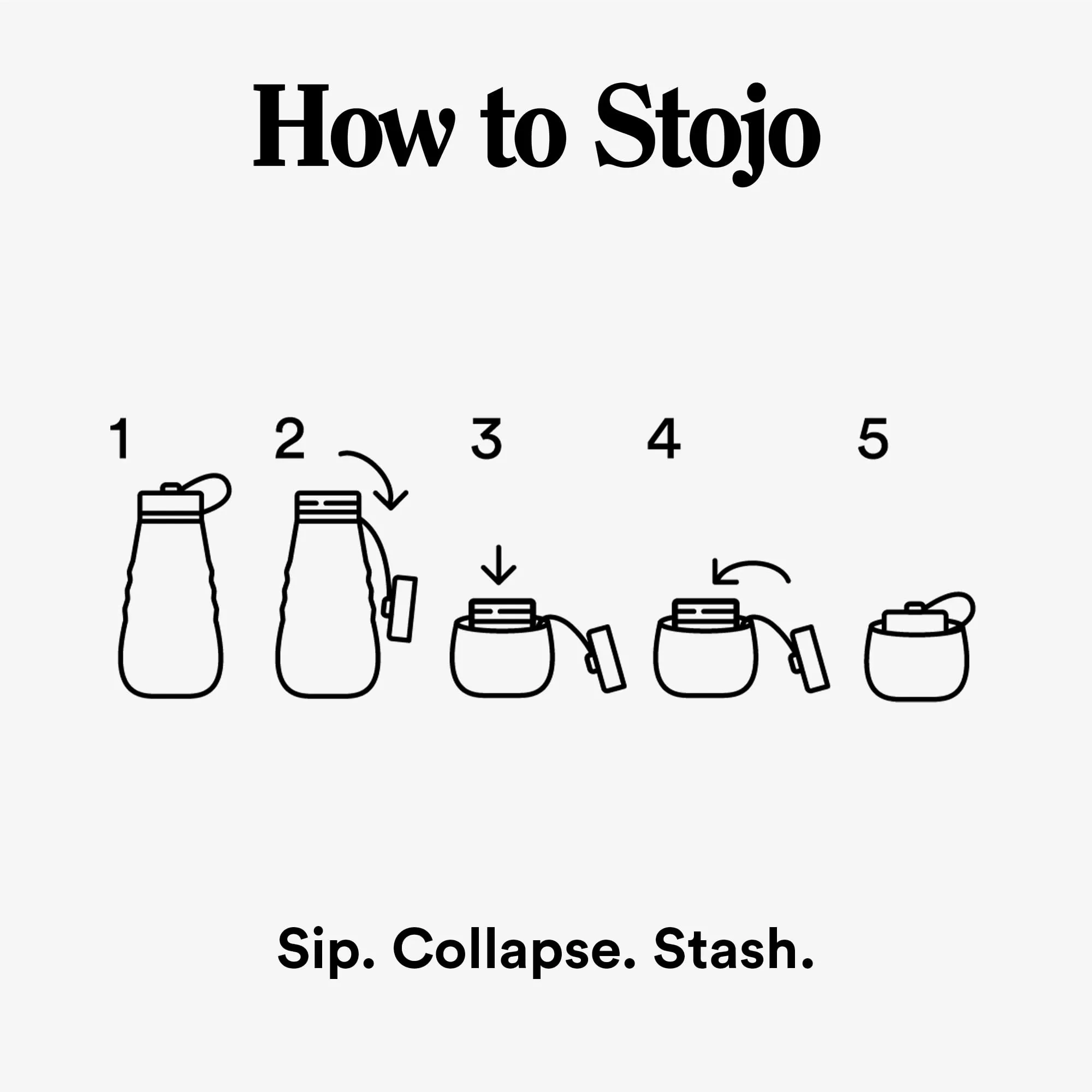 STOJO Collapsible Water Bottle - Sage Green, 20oz / 592ml - Leak-Proof
