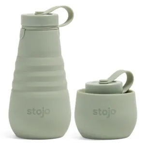 STOJO Collapsible Water Bottle - Sage Green, 20oz / 592ml - Leak-Proof