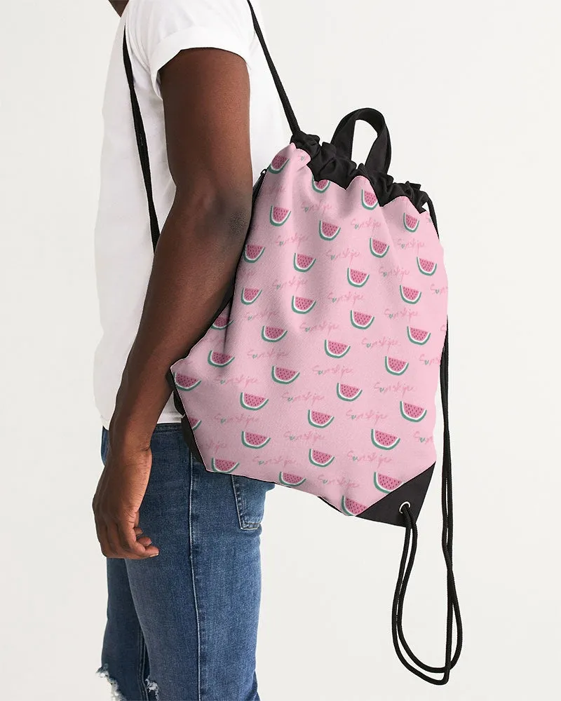 Sunshine Watermelon Canvas Drawstring Bag