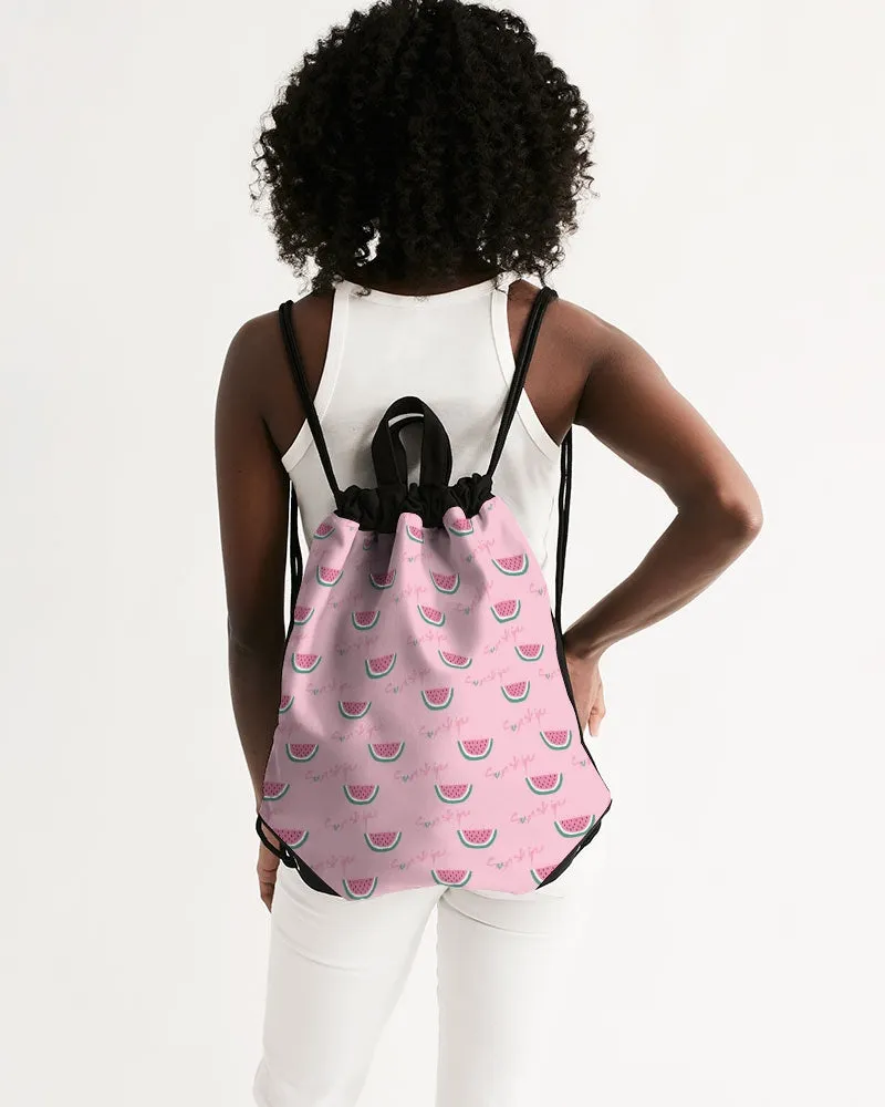 Sunshine Watermelon Canvas Drawstring Bag