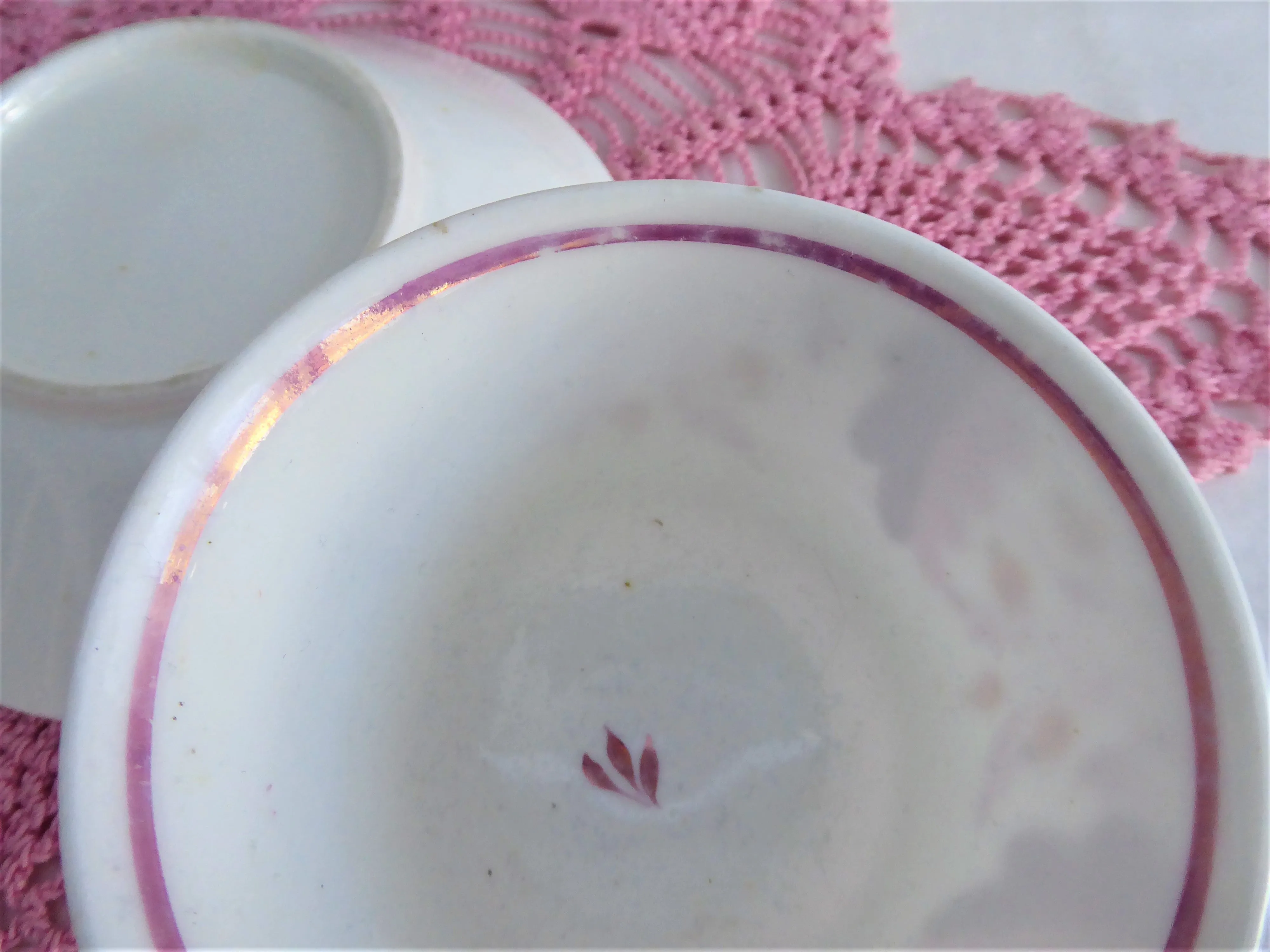 Tea Bowl Cup And Saucer Pink Copper Luster Floral 1810 Georgian Staffordshire