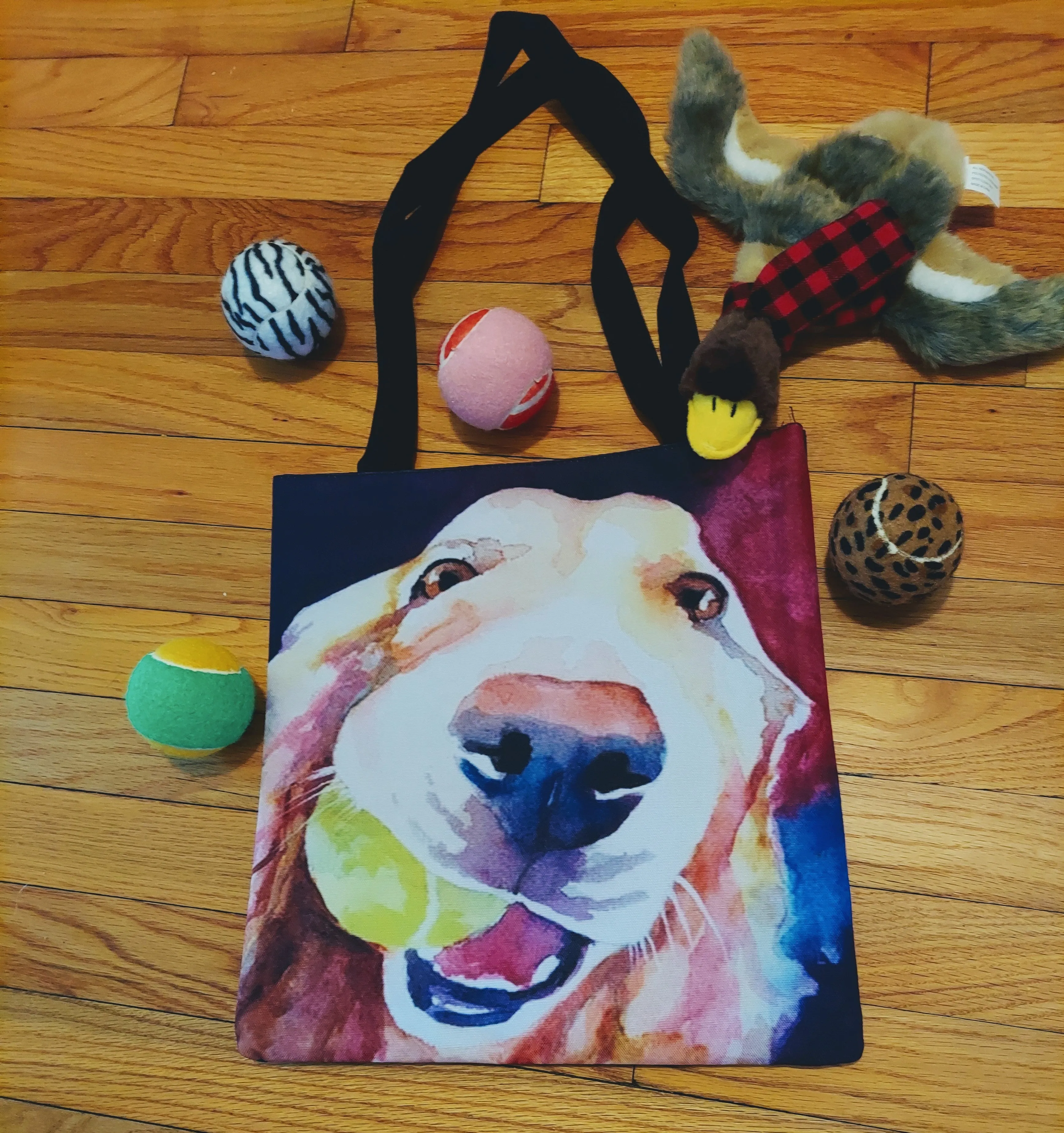 Tennis, Any One?  Golden Retriever Dog Tote Bag, School Book Bag
