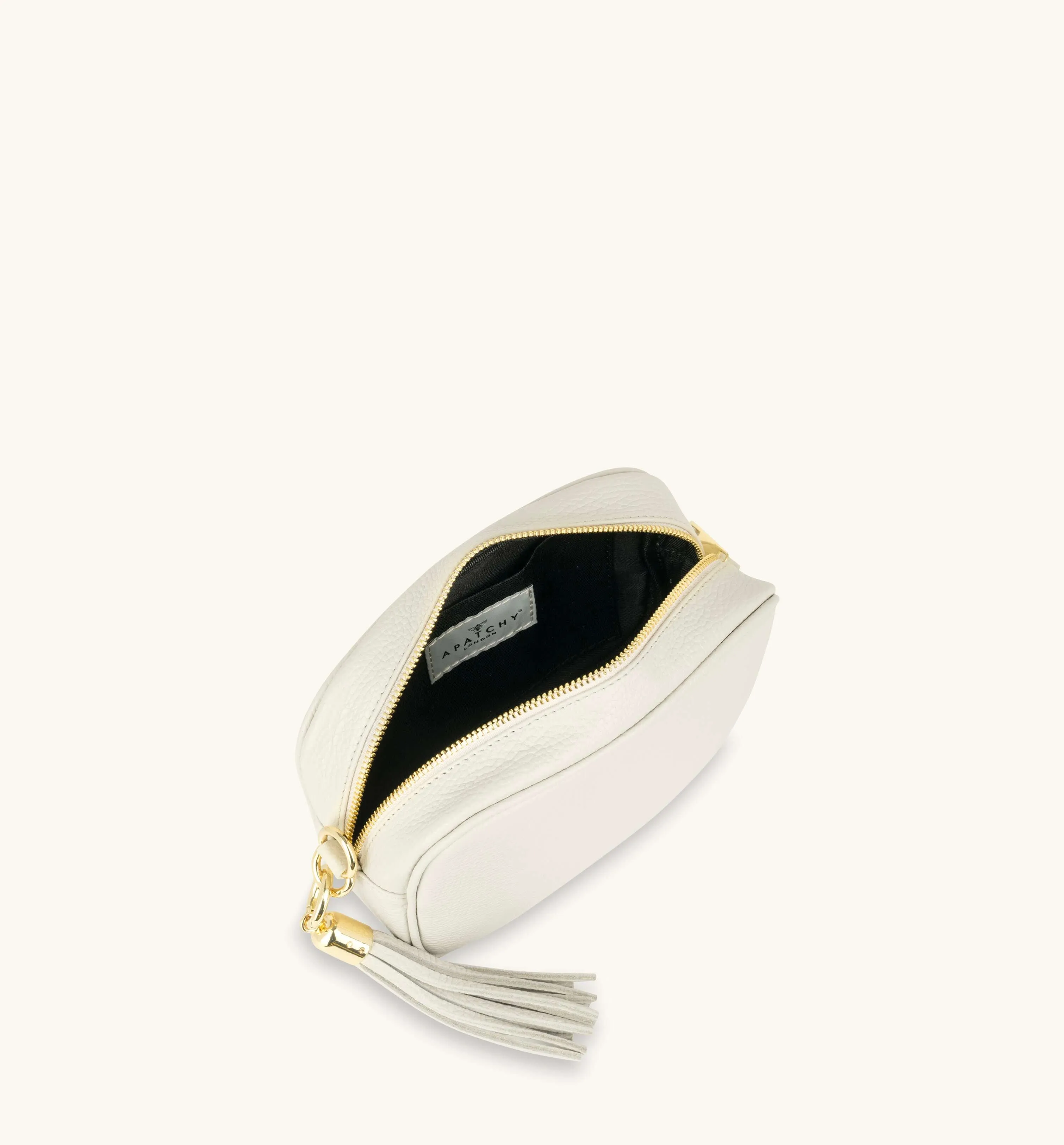 The Tassel Stone Leather Crossbody Bag With Lemon Cheetah Strap