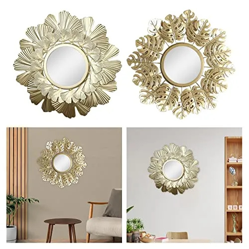 TOG Modern Decorative Wall Mirrors Wall Art for Hallway Bedroom Decoration Ginkgo Leaf'|Home & Garden| Home Decor| Mirrors'