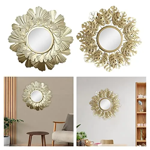 TOG Modern Decorative Wall Mirrors Wall Art for Hallway Bedroom Decoration Ginkgo Leaf'|Home & Garden| Home Decor| Mirrors'