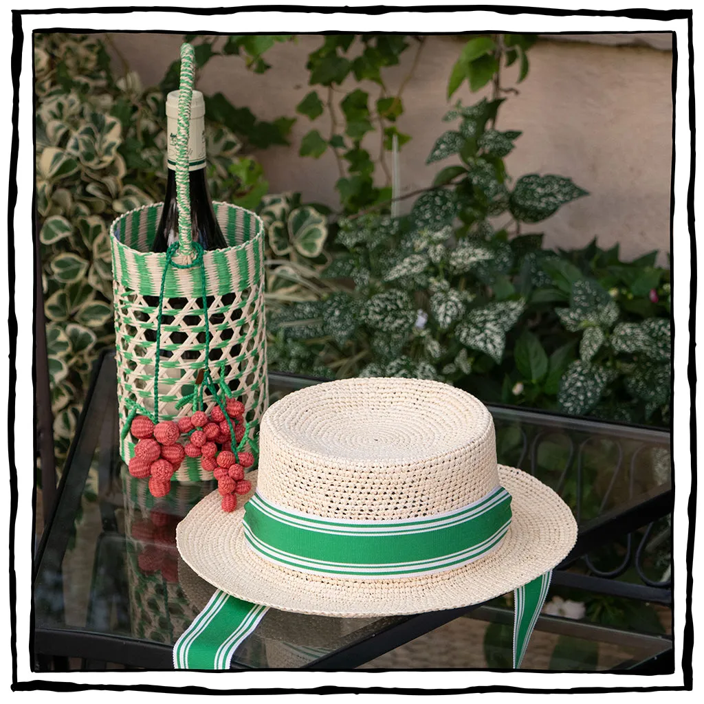 Toquilla Straw Basket Purse and Bottle Bag