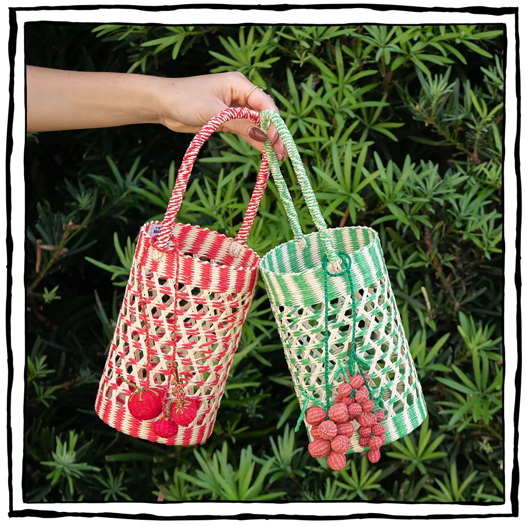 Toquilla Straw Basket Purse and Bottle Bag