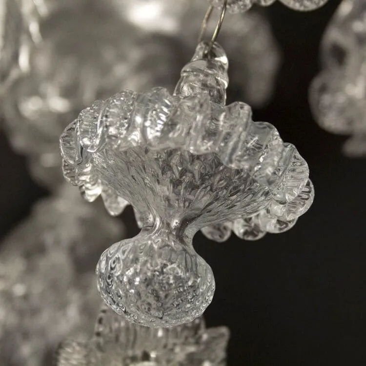 Two Tier 4 3 Light Rezzonico Sconce in Clear Murano Glass