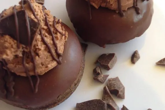 Vegan Triple Chocolate Baked Mini Cake Donut