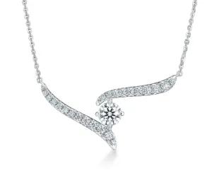 Vela Crossover 0.91Ct Diamond Necklace in 18K White Gold, 18in