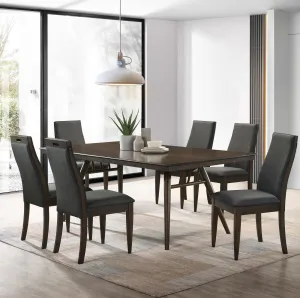 Wes Gray/Dark Walnut 7-Piece Rectangular Dining Set