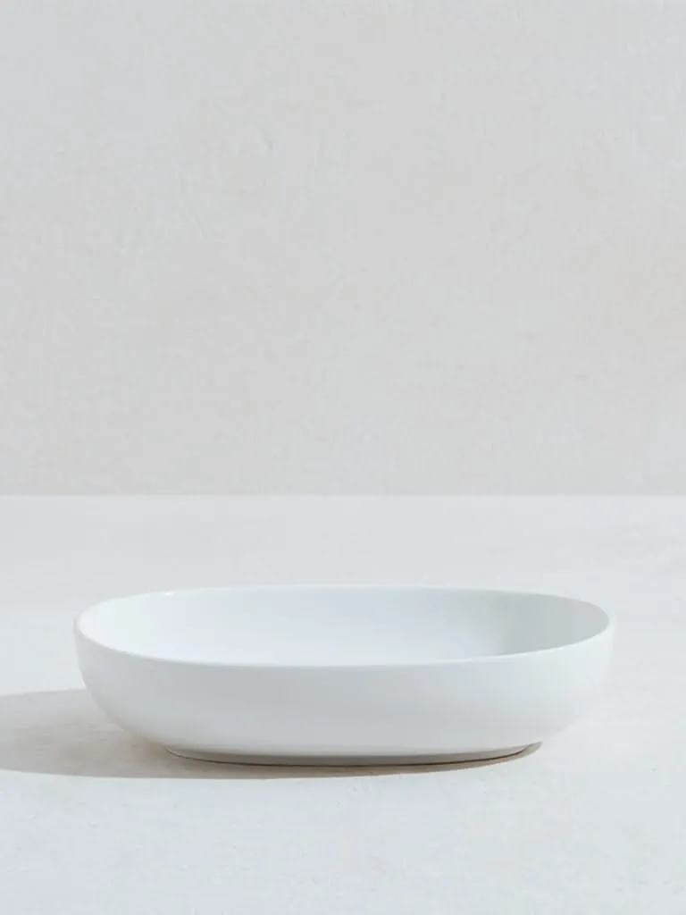 Westside Home White Porcelain Rectangular Platter Dish