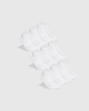 White Ankle Socks 9-Pack