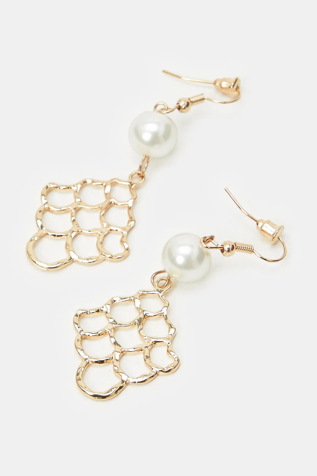 Women Gold Embellished Necklace And Earrings Set (2 Piece)