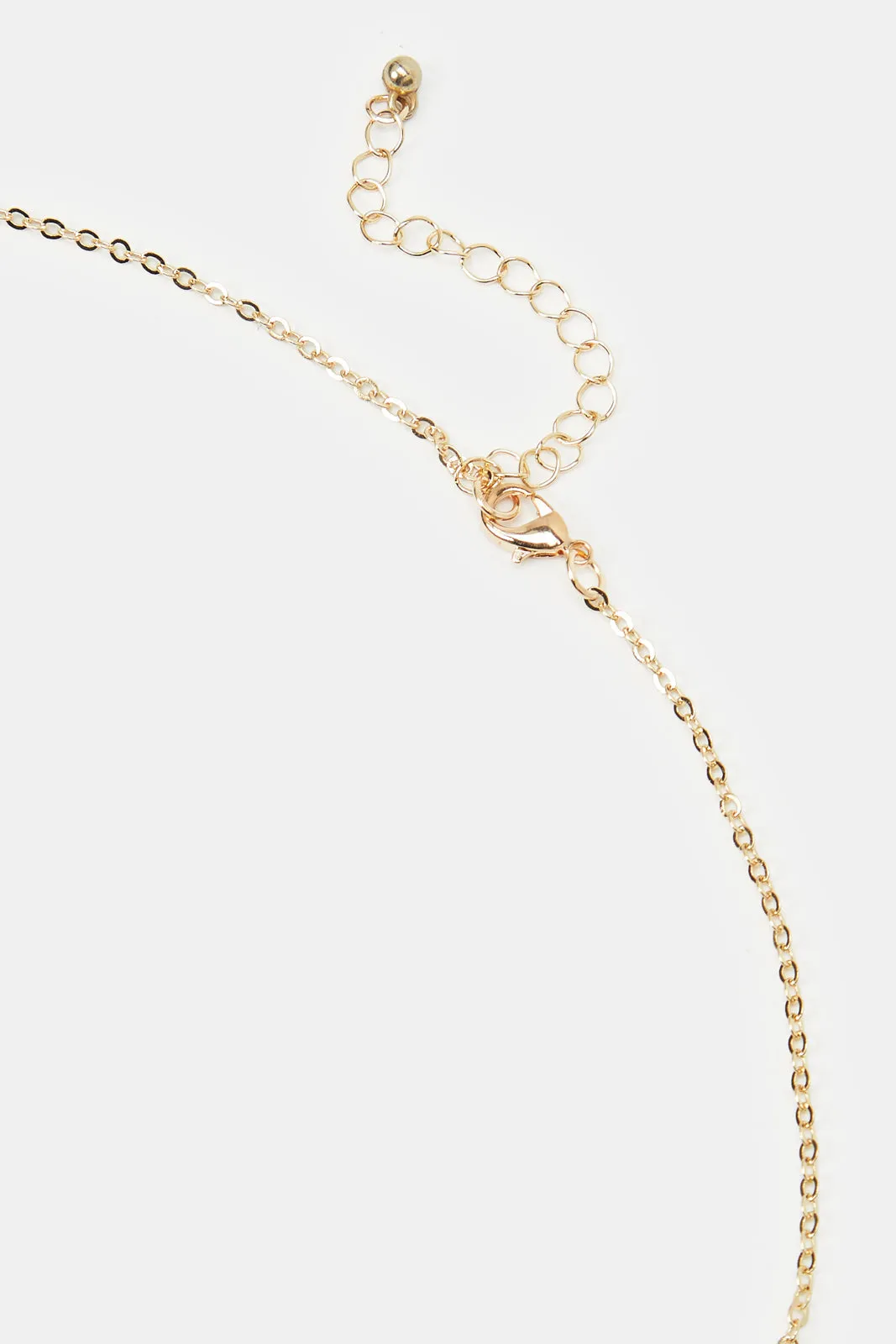 Women Gold Embellished Necklace And Earrings Set (2 Piece)
