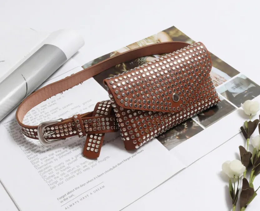 Women's Vintage Casual Pu Leather Mini Bag With Rivets