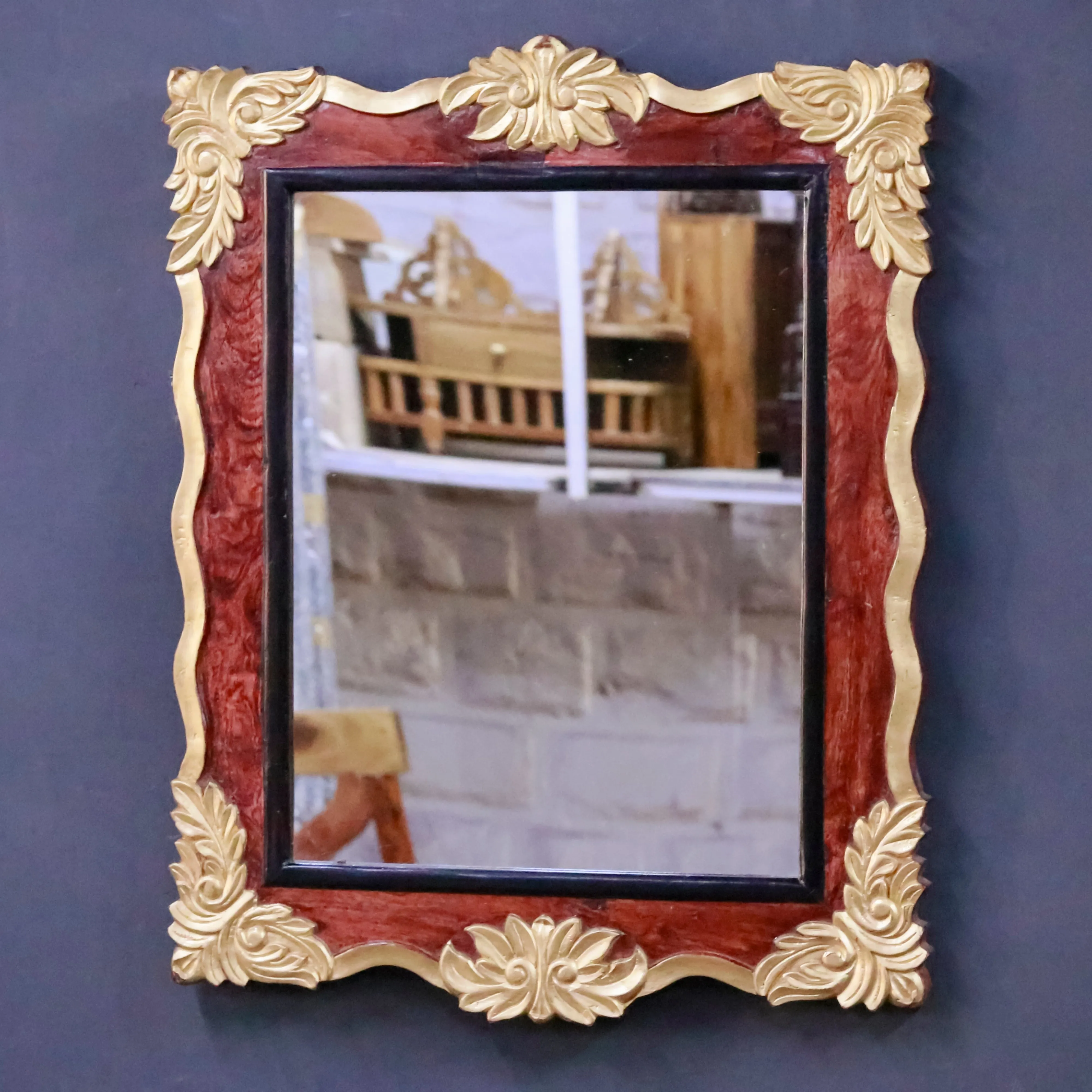 Wooden Square Mirror (golden)