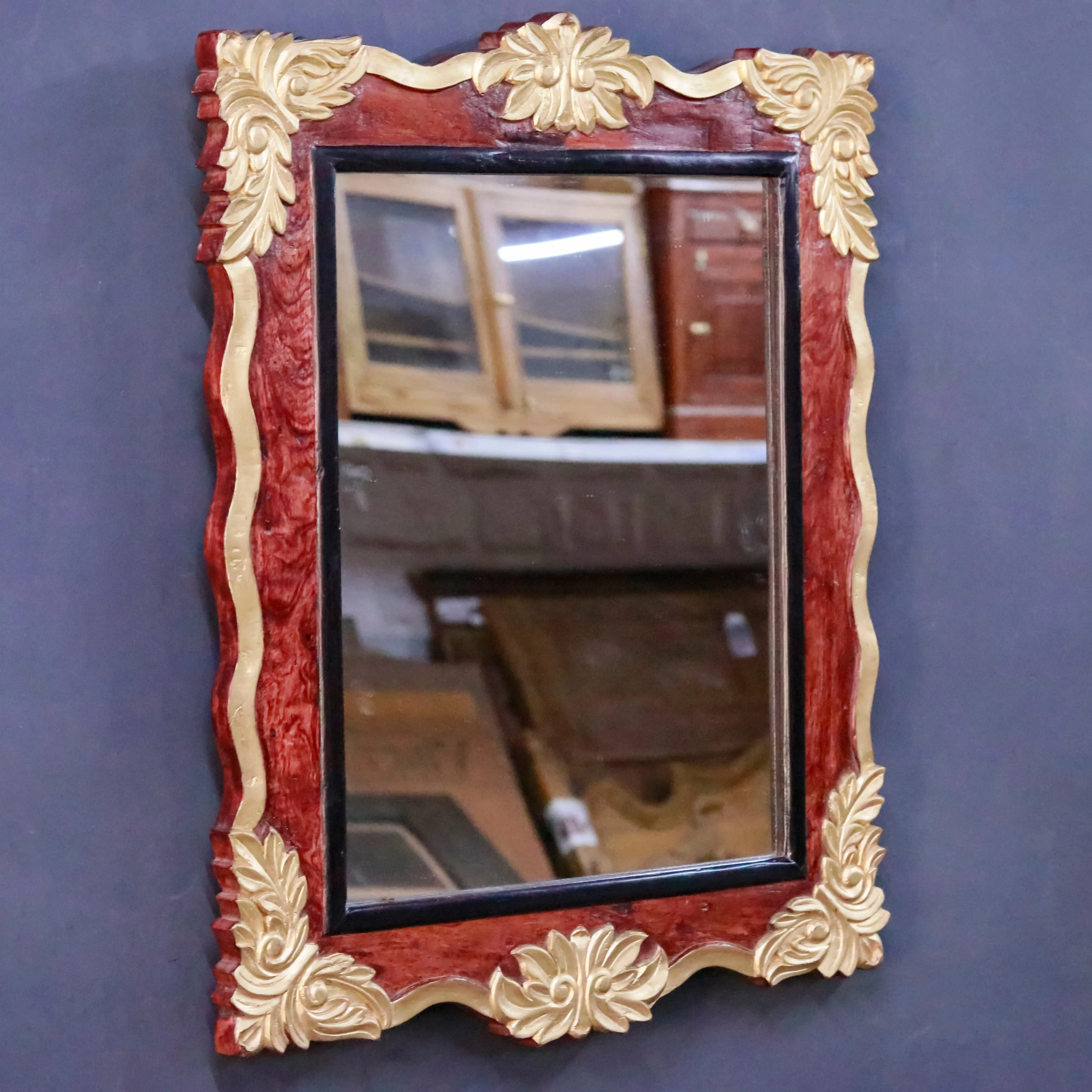 Wooden Square Mirror (golden)