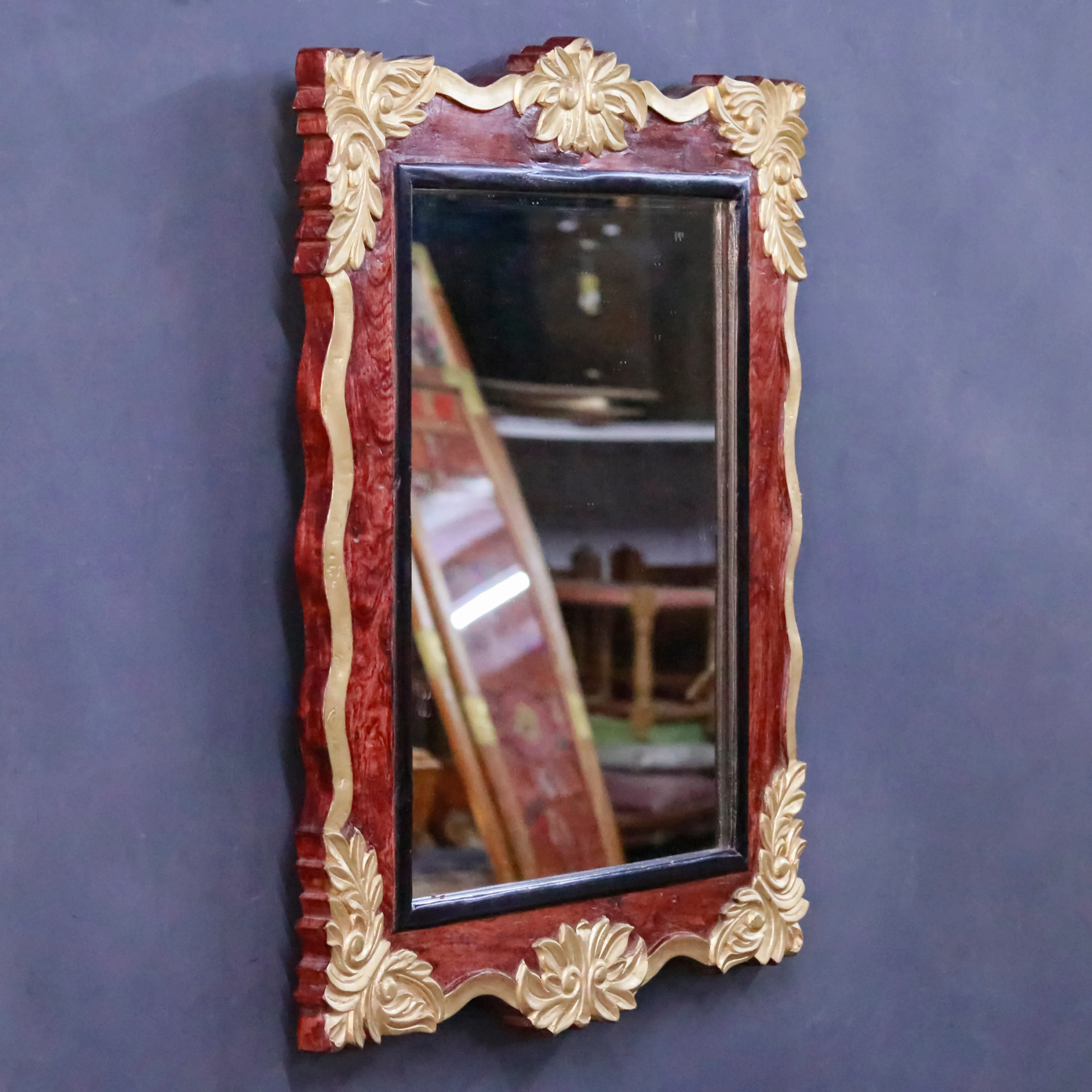 Wooden Square Mirror (golden)