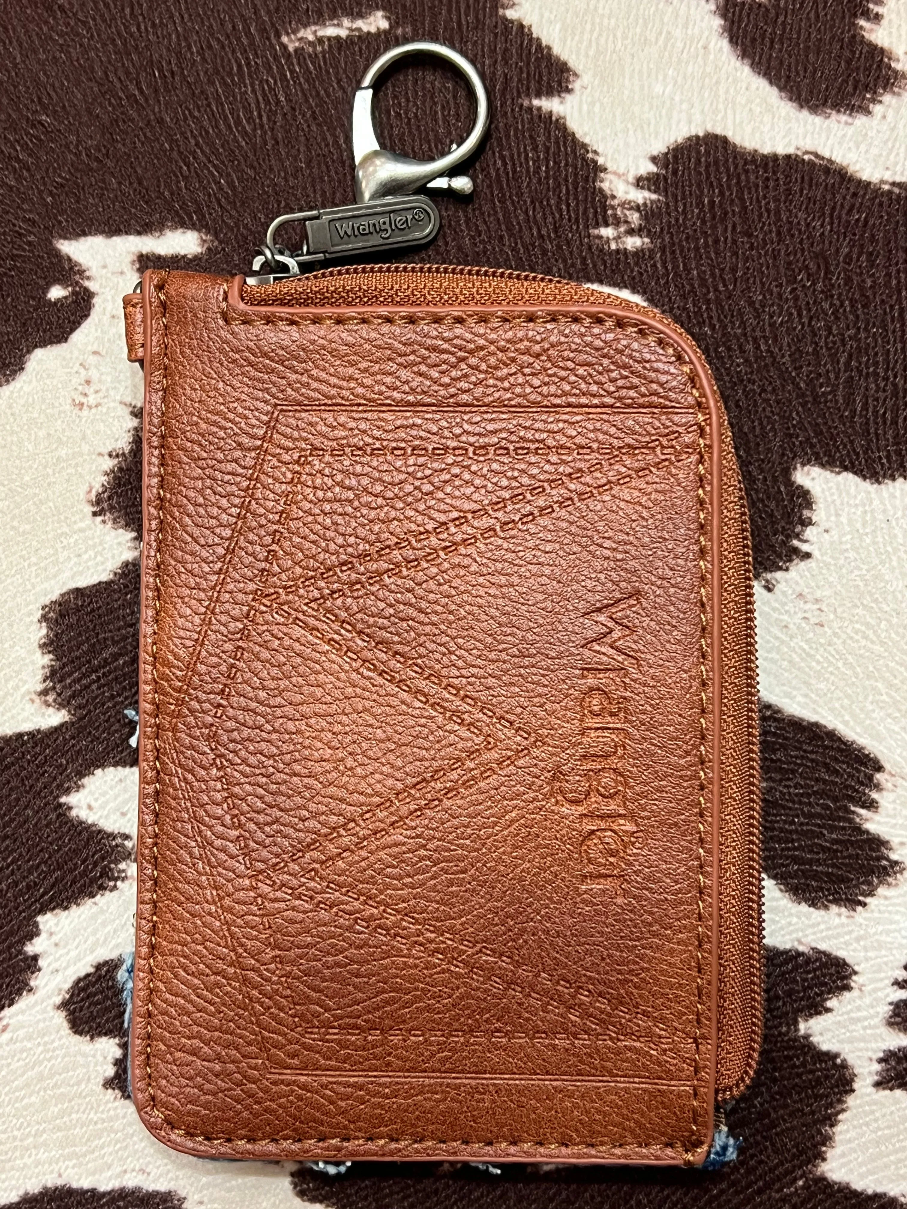 Wrangler Southwestern Art Print Mini Zip Card Case Jean